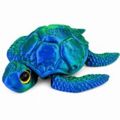 3D Sea Turtle Figurine Movable Fins Head Blue-Green 8 cm