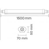 LED Влагостойкий 70W линейный светильник с PHILIPS диодами 150см