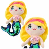 Plush Mermaid Cuddly Toy Tail Sequins Green 30cm