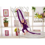 Mascot pliušinis beždžionė su mažyliu, violetinė, 70 cm