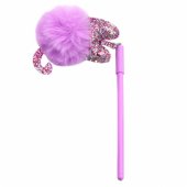 Gelinis rašiklis violetiniu dangteliu ir mėlynu rašalu, 17 cm, 0,5 mm