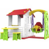 _7541577 Domek ogrodowy 3w1 dla dzieci Czerwony dach