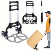 Lengvas sulankstomas aliumininis sandėlio transportavimo vežimėlis 70kg