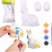 Bunny Styrofoam Decorations Painting Kit 2 Eggs Paints