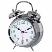 00186326 Nostalgia Alarm Clock Silver