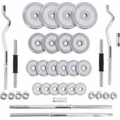 HMS STC55 3-in-1 weight set in case (straight and broken barbells, bar