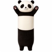 Plush Panda Mascot Pillow Oblong Roller Black and White 70cm