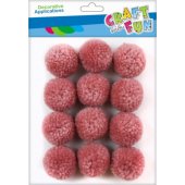 Craft with Fun CF vilnonės pomponų kalėdinės dekoracijos 3CM/ 12SZT rožinės 12/ 144