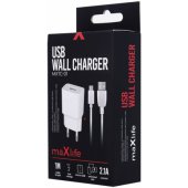 MXTC-01 1x USB 2.1A balta + microUSB