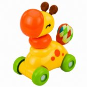 Interactive Sensory Toy Giraffe Car For Toddlers Yellow