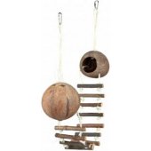 Trixie Double coconut house with ladder, diameter 13 cm.