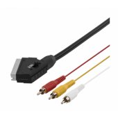 SCART 3xRCA vaizdo kabelis 2m juodas