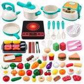 Children®s Kitchen Set Stove Pots Food Products Sounds 90 pcs.