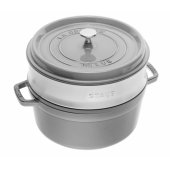 La Cocotte Cast Iron Pot 3.8l with Steamer Insert Graphite