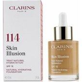 Clarins Skin Illusion natūralus drėkinamasis makiažo pagrindas SPF 15 114 Cappucci