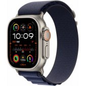 49mm Navy Alpine Loop - Medium - Natural Titanium Finish
