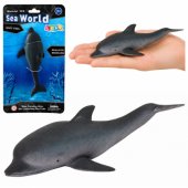 Rubber Sea Dolphin Figurine Soft Realistic TPR Dark Gray 17.5 cm