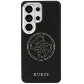 PU perforuotas 4G Logo magnetinis dėklas Galaxy S26 Ultra, juodas