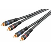 50032 stereo RCA kabelis 2x RCA, dvigubai ekranuotas 1.5 m