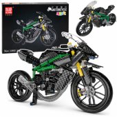 Konstruktoriaus kaladėlės Lenktyninis motociklas Sportinis juodas 656 vnt.