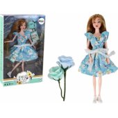 Children®s Doll Emily Spring Long Hair Blue Flower Dress