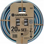 GARDENA EcoLine Hose 13mm (1/ 2"), 20 meters, with system parts (black/