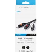 Kabelis 3,5 mm – 2×RCA 2,5 m (46031)