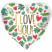 Širdies formos folinis balionas „I Love You“ 45 cm