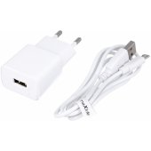 MXTC-01 1x USB 2.1A balta + microUSB