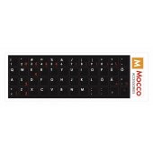 Keyboard stickers waterproof Black/ Red ENG / EE