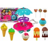 LeanToys saldumynų rinkinys, ledų vežimėlis