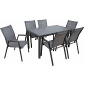 Delgado Table and 6 Chairs Grey