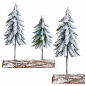 Christmas Tree Composition Decoration on a Trunk Covered with Snow 34