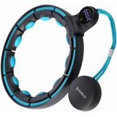 _7200796 HHM17 HULA HOOP BLACK/ TURQUOISE WITH MAGNETS AND WEIGHT + HMS