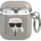 Glitter Karl`s Head Case Apple AirPods 1/ 2 Black