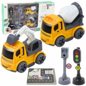 Set of traffic lights, speed camera, mat, construction cars, lights an