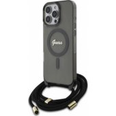 Crossbody Cord Script MagSafe Case iPhone 16 Pro Black