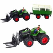 RC Remote Controlled Agricultural Tractor With Trailer And Forks Doubl
