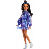 Barbie Barbie Deluxe Style in blue metallic outfit, doll