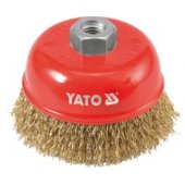 Yato face brush with threaded brass wire 100mm YT-4766