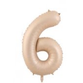Folio balloon 100cm Number 6 Matte Beige