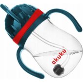 Akuku Innowacyjny Kubek Bidon z obciążoną słomką blue/ red Akuku