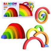 Rainbow Puzzle for Toddlers Colorful Rubber Blocks 5 pcs.