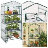 Mini Greenhouse Balcony Garden 4 Metal Shelves PVC Foil 69 x 49 x 157c