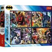 Puzzle - 4x250 Pieces – Batman in Action - Trefl 13310