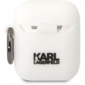 3D Logo NFT Karl Head Silicone Case for Airpods 1/ 2 White