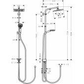 Crometta E Showerpipe 240 1jet EcoSmart Reno Chrome