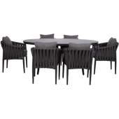 BRISTOL table and 6 chairs black
