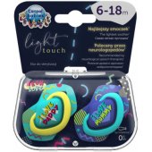 Silikoninis simetriškas čiulptukas Neon Love 6-18m mėlynas