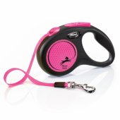 Flexi automatic leash New Neon S tape 5 m color pink.